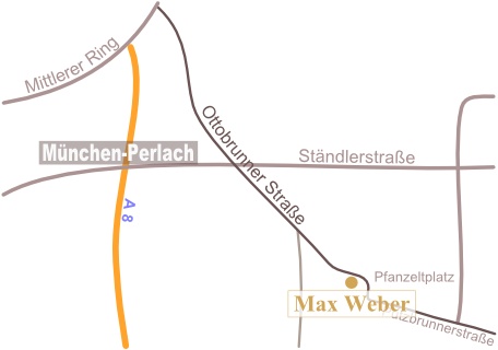 Max Weber M&uuml;nchen Stra&szlig;enkarte